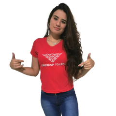 Camiseta Feminina Gola V Cellos Mosaico Premium - QESTILOS - Todos os estilos em um só lugar