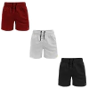 Kit Short Bermuda Tactel Ezok Basic Vermelho+Branco+Preto