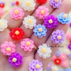 Florzinha Diversas Cores 13mm - 30 Unidades
