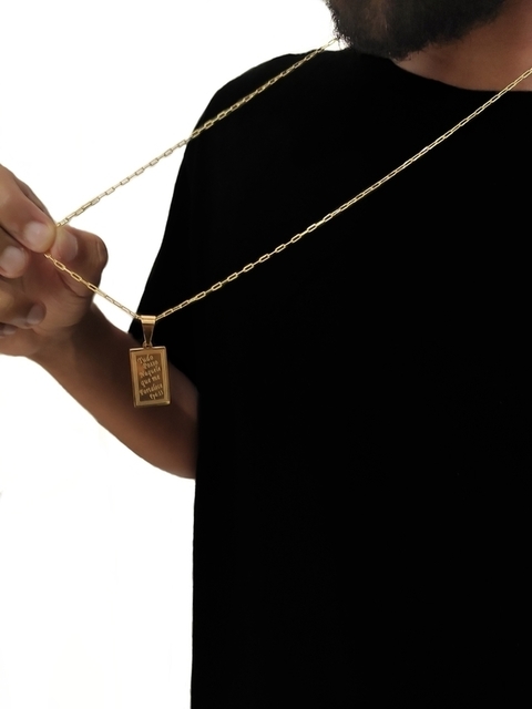 Corrente - 2mm ( 70cm) Com Pingente Tudo Posso Banhado Ouro 18k