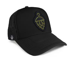 Gorra Trucker Negra con Logo Verde Musgo