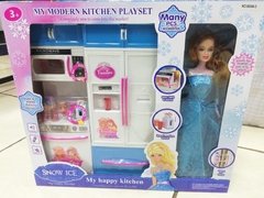 Kit Cozinha Infantil Com 2 Modulos Luz E Som+ Boneca Top