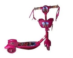 Patinete Infantil Musical Frozen 3 Rodas Com Luzes E Cesta - MULTI SHOP