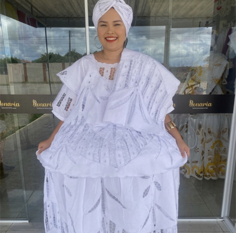 Conjunto Baiana Bordado Rechilieu com 6 peças (margarida) - comprar online