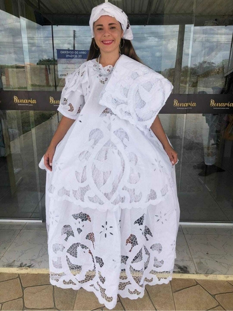 Conjunto Baiana Bordado Rechilieu com 6 peças