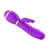 Vibrador formato glande com estimulador rabbit roxo