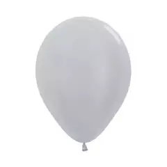 Globo R9 Satín Plata Sempertex x6