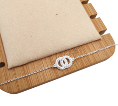 P416 - Pulsera con cubics, Plata 925. - comprar online