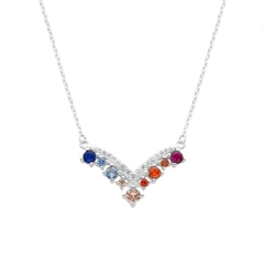 P2567 - Cadena + Dije con Cubics, Plata 925. - comprar online