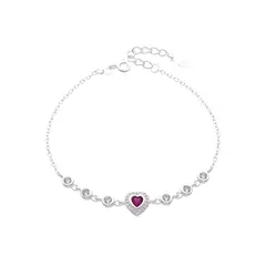 P2729 - Pulsera Corazon con cubics, Plata 925. - comprar online
