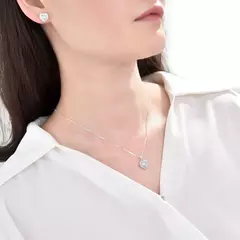 Set Aros + Dije con cubics, Plata 925. en internet