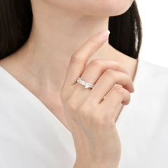 P2386 - Anillo con cubics, Plata 925. en internet