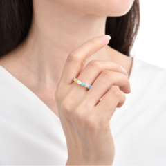 P2556 - Anillo Sin Fin Esmaltado con cubics, Plata 925. en internet