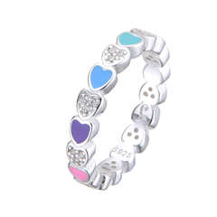 P2556 - Anillo Sin Fin Esmaltado con cubics, Plata 925. - comprar online