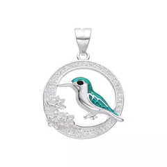P2955 - Dije Colibri con cubics, Plata 925. - comprar online