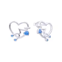 P537 - Aros Estetoscopio con cubics, Plata 925
