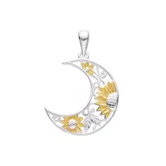 P2651 - Dije de Luna Combinada, Plata 925. - comprar online