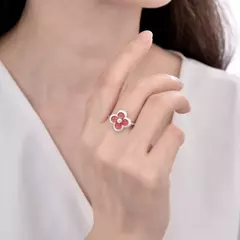 P2612 - Anillo Van Cleef con cubics, Plata 925. en internet