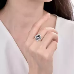 P2613 - Anillo Van Cleef con cubics, Plata 925. en internet
