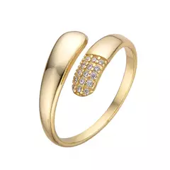 P2625 - Anillo Ajustable con cubics, Plata 925 + Baño de Oro - comprar online