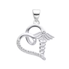 P3158 - Dije Simbolo Medico con cubics, Plata 925. - comprar online