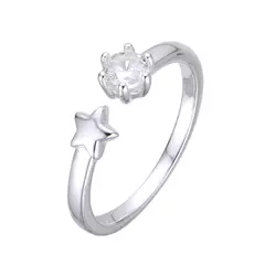 P2618 - Anillo Ajustable con cubics, Plata 925. - comprar online