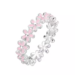 P2596 - Anillo de Flores Esmaltado, Plata 925. - comprar online