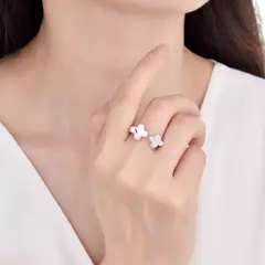 P2977 - Anillo Ajustable con cubics, Plata 925. en internet
