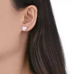 P2544 - Aros Esmaltados con Cubics, Plata 925. en internet