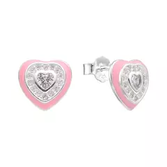P2544 - Aros Esmaltados con Cubics, Plata 925. - comprar online