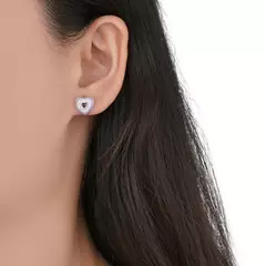 P2543 - Aros Esmaltados con Cubics, Plata 925. en internet