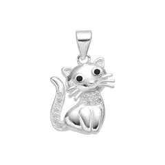 P2650 - Dije de Gato con cubics, Plata 925. - comprar online
