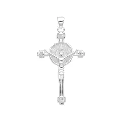 P2709 - Dije Cruz con cubics, Plata 925. - comprar online