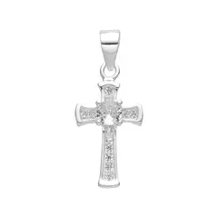 P3170 - Dije Cruz con cubics, Plata 925. - comprar online