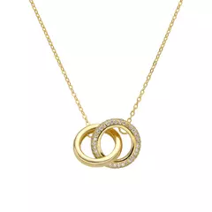 P2587 - Cadena + Dije con Cubics, Plata 925 + Baño de Oro. - comprar online
