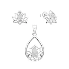 Set Aros + Dije con cubics, Plata 925. - comprar online