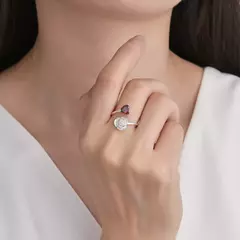 P2621 - Anillo Ajustable con cubics, Plata 925. en internet