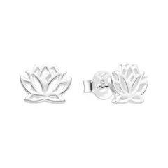P2737 - Aros de Flor de Loto, Plata 925. - comprar online