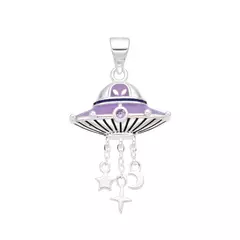 P2631 - Dije Plato Volador con cubics, Plata 925. - comprar online
