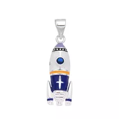 P2641 - Dije Cohete con cubics, Plata 925. - comprar online
