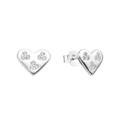 P3014 - Aros de Corazon con cubics, Plata 925. - comprar online