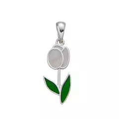 P2627 - Dije Flor esmaltada, Plata 925. - comprar online
