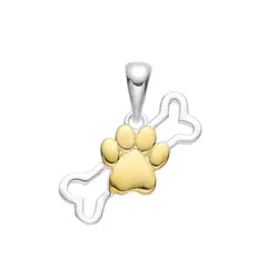 P2632 - Dije de Hueso y Huella, Plata 925. - comprar online
