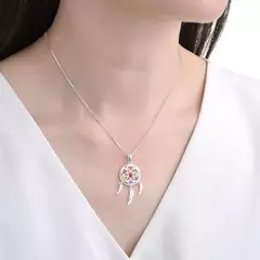 P2640 - Dije Atrapasueños con cubics, Plata 925. en internet