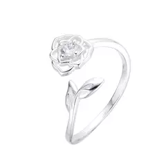 P2616 - Anillo Ajustable con cubics, Plata 925. - comprar online