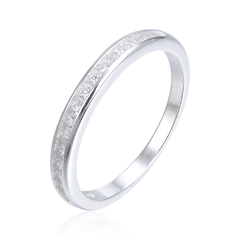 P2979 - Anillo Medio Sin fin con cubics, Plata 925. - comprar online
