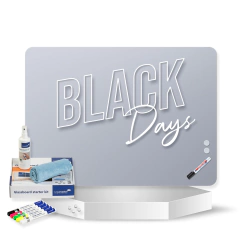Kit pizarra de vidrio mate + accesorios - comprar online