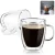 KIT 2 Xícara Café Vidro Duplo 280ML LUXUOSA CHÁ AGUA SUCO
