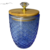 Potiche Decorativo de Vidro com Tampa Hermética Azul luxo