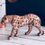 Escultura onça leopardo rose Gold luxuosa para sala mulher